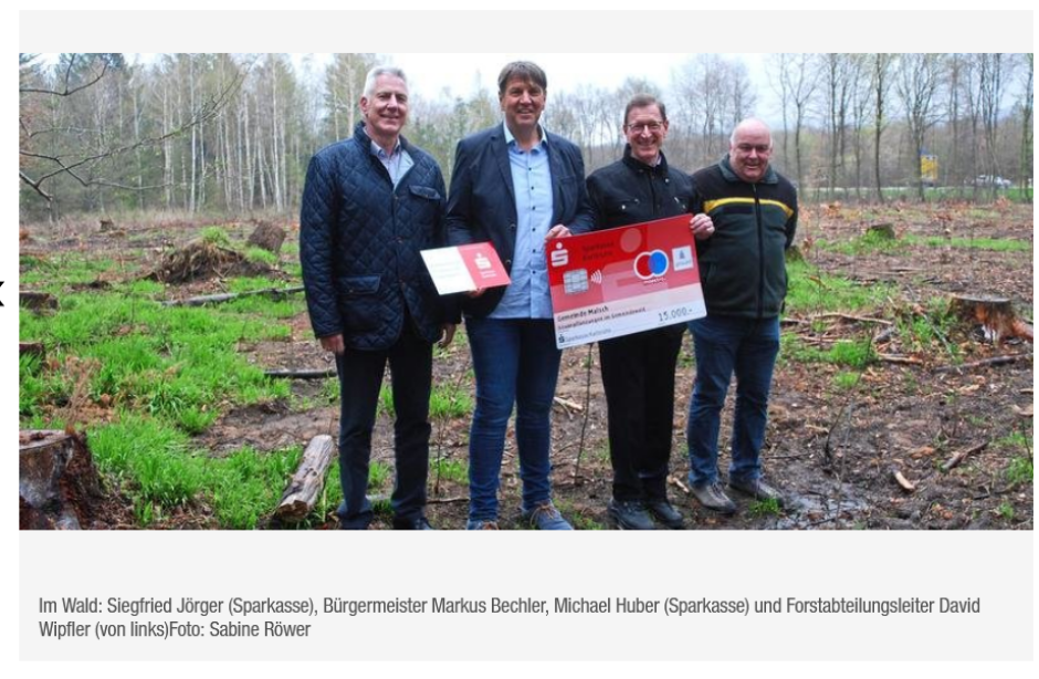 Sparkasse Karlsruhe unterstützt Waldwirtschaft in Malsch